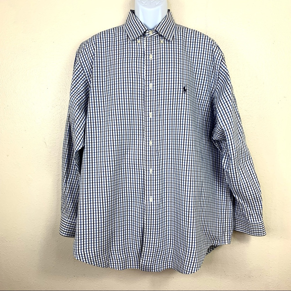 Men's Blue Checkered Casual Button Down Shirt